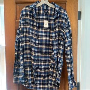 J. Crew Blue Flannel Medium Tall NWT